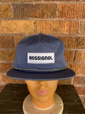 New Rossignol Harmonize Snapback Hat Blue Adjustable Braid Trim Flat Brim Logo